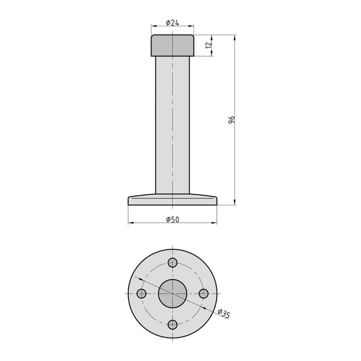 Türstopper Wand / Boden (geeignet für Brandschutztüren)