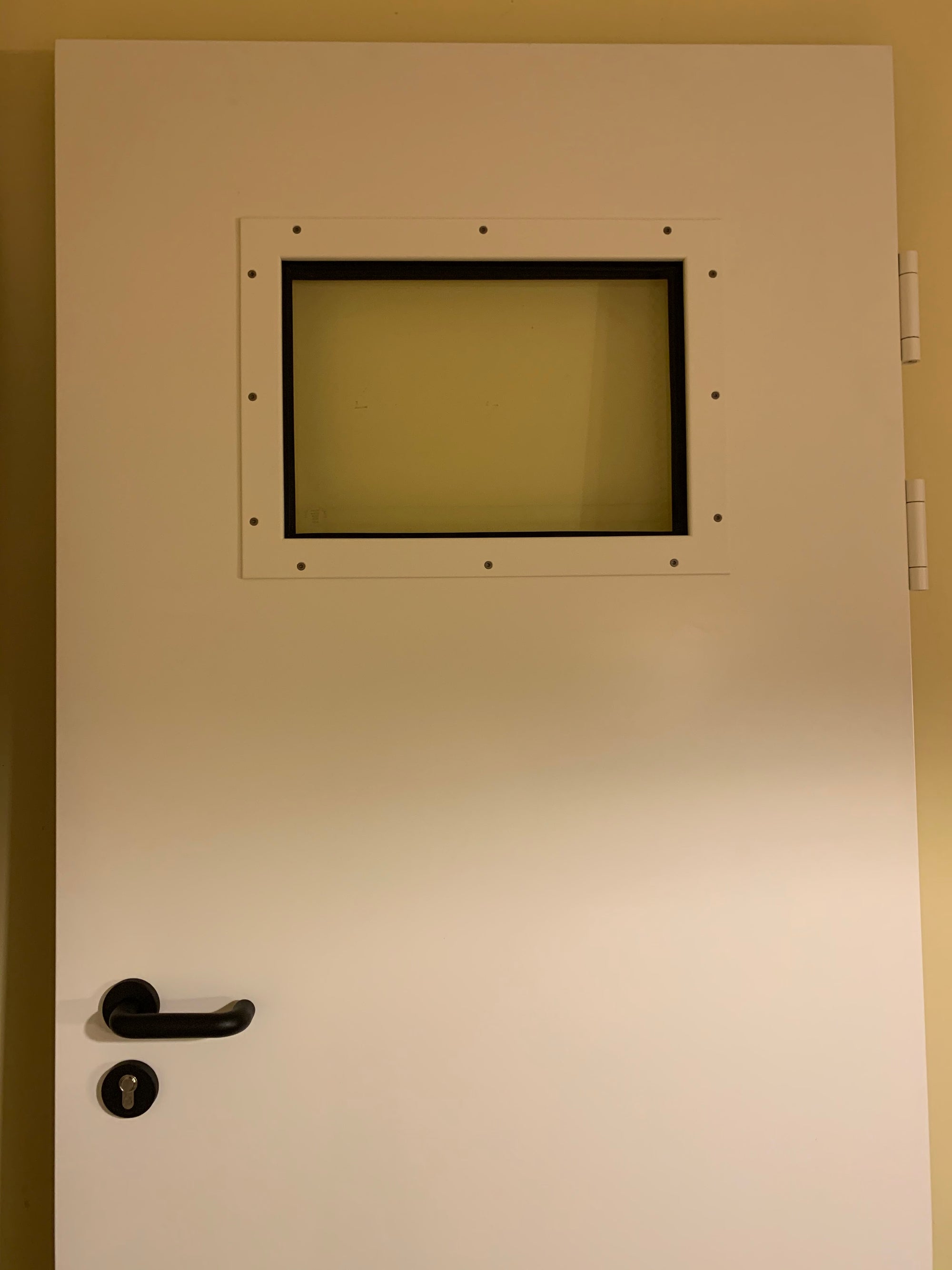 Verglasung Stahltür Brandschutztür mit Brandschutzglas EI90